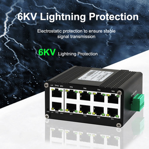 Commutateur <span class=keywords><strong>Ethernet</strong></span> Gigabit industriel à 10 ports, boîtier en aluminium, prend en charge une alimentation CC de 12 à 48 V - Product Image 2
