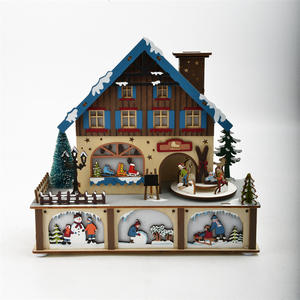 Madera Navidad artículo producto juguetes adornos anime viento madera 3D escritorio CALENDARIO DE Adviento caja carrusel caja musical decoraciones - Product Image 2