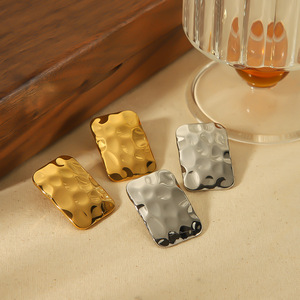 Geometric <b>Stud</b> Earrings 18K Gold Plated <b>Titanium</b> Steel For Women Fashion Jewelry Yiwu Origin TE6630 - Product Image 4