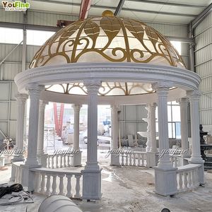 Gazebos <span class=keywords><strong>de</strong></span> mármol blanco a precio al por mayor para jardín exterior <span class=keywords><strong>de</strong></span> alta calidad a <span class=keywords><strong>la</strong></span> venta - Product Image 1