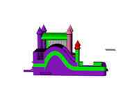 Château gonflable commercial arc-en-ciel avec toboggan, structure de jeu gonflable extérieure pour enfants, idéal pour les événements