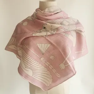 Cashmere and Silk Blend Woman Silk Scarf 140x140cm