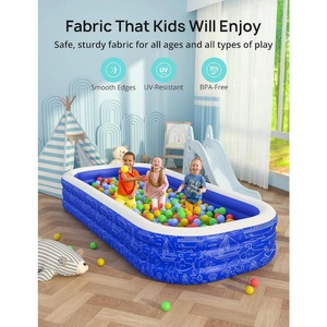 Grande piscine gonflable pour enfants - Matériel PVC écologique et sûr pour la peau, design pliable durable pour les jeux aquatiques en plein air - Product Image 3