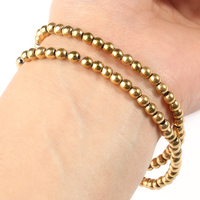 Cuentas de hematita chapadas en oro con retención de Color AAA +, espaciador de cubo de piedra Natural de 15 pulgadas, cuentas sueltas para fabricación de joyería, pulsera DIY