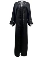 Robe de fête musulmane noire pour femmes Abaya avec robe intérieure Abayas de Ramadan Robe Caftan Vestidos Largos 2025