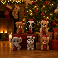 Peluche d'éléphant de Noël en polyester doux, cadeau pour bébé, anti-stress