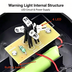 Güneş Enerjili LED Uyarı Lambası Otomatik Güneş Enerjisiyle Şarj Edilen Yanıp Sönen Dış Mekan Trafik ve Tesis Tehlike Uyarısı için Uzun Ömürlü - Product Image 6