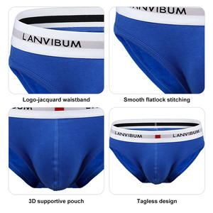 <strong>Custom</strong> Logo Knitted <strong>Brief</strong> Stretch Waistband <strong>Men's</strong> Underwear Comfortable <strong>Mens</strong> 3D Pouch <strong>Brief</strong> Supporter Elastic <strong>Brief</strong> For <strong>Men</strong> - Product Image 3