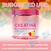 Gummies de créatine monohydrate 5000 MG pour femmes, complément de fitness avec collagène et vitamine D3 pour l'éclaircissement de la peau et le soutien énergétique