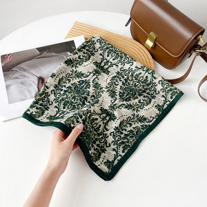 Nouveau foulard carré en soie haut de gamme pour femme musulmane, motif floral de cajou, imprimé numérique, décontracté, 70 cm, printemps et automne 2026 - Product Image 5