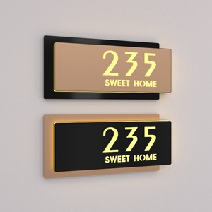 Support de panneau LED en acrylique gravé au design moderne pour plaques de <span class=keywords><strong>nom</strong></span> murales et de <span class=keywords><strong>porte</strong></span>, y compris plaque de numéro de maison - Product Image 1