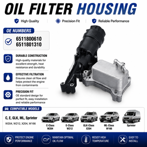 Carcasa de filtro de aceite de motor avanzada para Mercedes-Benz C E GLK ML Sprinter W204 W212 X204 W166 OE 6511800610 con disipación de calor eficiente - Product Image 1