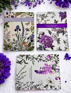 Carnet A5 de haute qualité en thème lavande violette avec dorure argentée pour cadeaux - Product Image 1