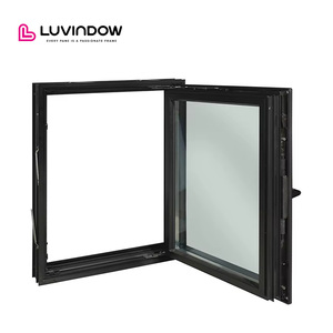 Luvindow Ultra dar çerçeve ev penceresi tasarım anti-deformasyon ısı yalıtımı alüminyum siyah Tilt dönüş pencereleri - Product Image 4
