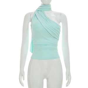 Viviblook C26TP243 Chaleco de Verano para Mujer, Nuevo y Sexy Chaleco sin Mangas con Hombro Descubierto, Top de Tirantes para Damas - Product Image 1