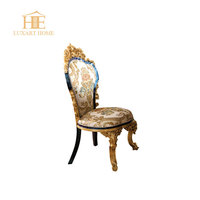 Table à manger royale antique avec 8 chaises de salle à manger, ensemble de meubles de salle à manger classique en bois massif sculpté