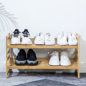 Bamboo Shoe Rack 3 Tiers Freestanding Dustproof Minimalist Design For Home Doorway Indoor Use - Product Image 2