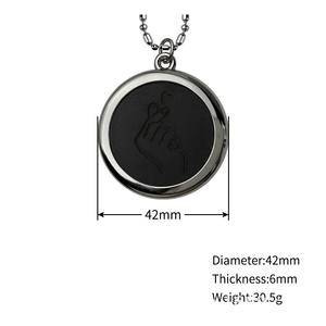 Colgante Antienvejecimiento Bioenergético Jiemo <span class=keywords><strong>de</strong></span> Piedra Volcánica con Marco <span class=keywords><strong>de</strong></span> Acero Inoxidable para Comercio Electrónico Transfronterizo, Modelo KM8183 - Product Image 2