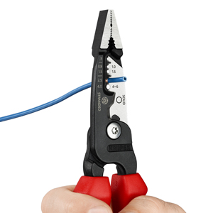 Alicates multifunción para electricistas KNIPEX 13 72 200 ME SB, modelo métrico, con mangos multicomponentes negros - Product Image 5