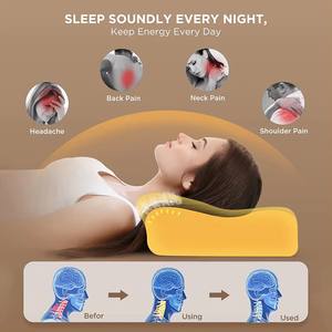 Oreiller cervical chauffant électrique en mousse à mémoire de forme, soutien ergonomique du cou pour soulager la douleur <span class=keywords><strong>et</strong></span> améliorer le sommeil - Product Image 5