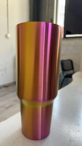Vaso Térmico de 40oz con Recubrimiento en Polvo Dorado y Efecto Ombre Rosa Dorado, para Grabado Láser, Disponible en Almacén de EE. UU. - Product Image 3