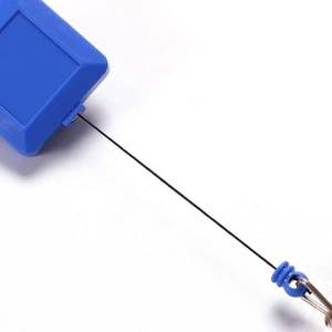 Porte-badge rétractable carré transparent avec crochet métallique, logo personnalisé, porte-carte d'identité, cordon de 60 cm, sangle en vinyle, ABS transparent - Product Image 6