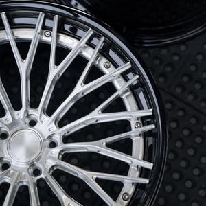 DJJ Roues forgées 2 pièces en aluminium profond concave argent brossé pour Lamborghini Aventador Ferrari 488 <span class=keywords><strong>Porsche</strong></span> <span class=keywords><strong>911</strong></span> Turbo S - Product Image 2