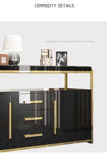 Bán Buôn Trắng/Đen Sang Trọng Tối Giản Gỗ Tự Chọn <span class=keywords><strong>Sideboard</strong></span> Với Cửa Kính Đa Chức Năng Hiện Đại Đồ Nội Thất Phòng Khách - Product Image 4