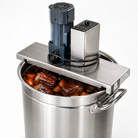 Marmite de cuisson industrielle en acier inoxydable avec agitateur pour viande (poulet, canard, bœuf)