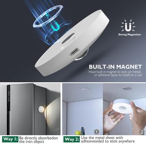 Lampes à LED rechargeables en plastique au design moderne, télécommande, batterie haute capacité 1200 mAh, éclairage d'armoire, 3 pièces dorées - Product Image 5