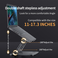 Support pliable pour ordinateur portable en alliage d'aluminium avec hauteur réglable, design ergonomique élégant pour ordinateur portable et tablette