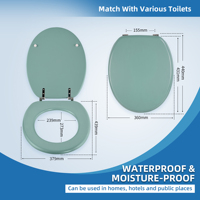 Couvre-siège de toilette en bois de 18 pouces, couleur mate, charnière en acier inoxydable, norme européenne