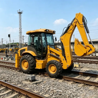Traktor Loader Backhoe 4WD Wheel Backhoe Loader Backhoe Excavator Loader untuk Penggalian Pertanian
