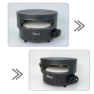야외 휴대용 미니 가스 구동 12인치 회전식 가스 피자 오븐 (축구 팬존 파티용) - Product Image 4