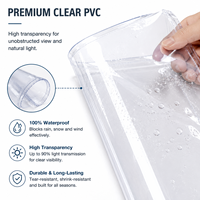 Bâche en polyester laminé PVC transparent 610 g/m², imperméable et résistante aux UV, pour couvertures extérieures, tentes et serres