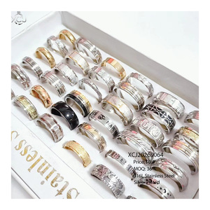 Anillos de Cóctel Sencillos Plateados en Plata de Ley 316L para Hombre, Regalo para Fiesta, Caja Aleatoria - Product Image 2