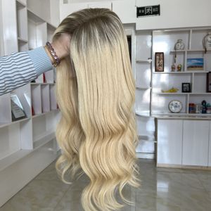 Ready to Ship Wholesale Unprocessed Human Hair <b>Wigs</b> Raw European Virgin Hair HD Pre Plucked Balayage Blonde Full Lace Front <b>Wigs</b> - Product Image 6