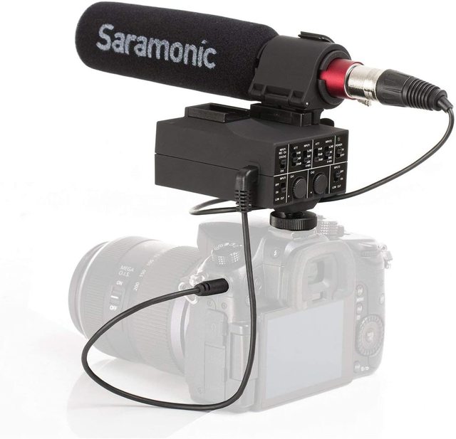 Saramonic MixMic Shotgun Microphone with Integrated 2-Channel XLR Audio Mixer Adapter for DSLR Cameras & Camcorders