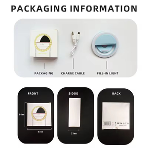 Mini <span class=keywords><strong>anneau</strong></span> <span class=keywords><strong>lumineux</strong></span> LED rechargeable portable avec clip pour téléphone, TikTok, vlog, vidéoconférence, maquillage, avec logo personnalisé - Product Image 4
