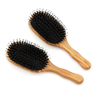 Brosse démêlante à coussin d'air en bois d'olivier, poils de sanglier et picots en nylon, massage du cuir chevelu, certifiée FSC, personnalisable, haute qualité