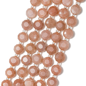 Bán buôn 8 mét bóng đá mặt tròn phẳng đá lỏng hạt đá tự nhiên đồng xu hạt phẳng đĩa đá quý hạt đối với trang sức làm - Product Image 5