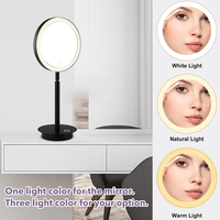 Variété d'angles personnalisable Loupe Hd de haute qualité Miroir de bureau à LED pour salle de bain