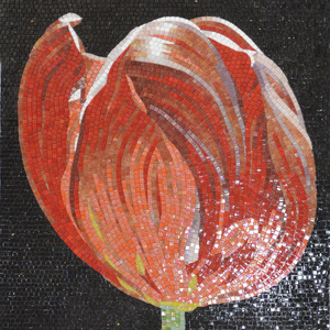 ZF Tùy Chỉnh Đá Đen Và Đỏ Ngọc Bích Tay Cắt Hoa Văn Khảm Gạch Dễ Dàng Hoa Đỏ Mô Hình Khảm Trang Trí Tường - Product Image 3