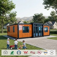Maisonnette portable de 20 pieds, conteneur extensible, cabane préfabriquée, unité touristique modulaire, hébergement saisonnier, certifiée CE