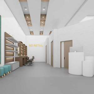 M2 hiển thị Beauty Salon Showcase LED chiếu sáng mỹ phẩm hiển thị nội các cửa hàng thiết kế nội thất Salon hiển thị Kệ Nail Counter - Product Image 6
