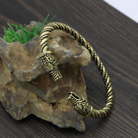 Bracelet double dragon rétro pour homme Style du zodiaque chinois Bracelet de mode bicolore réglable