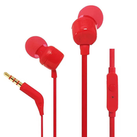 TUNE110 earbud T110 earphone berkabel musik Bass dalam Headset olahraga Jack 3.5mm kontrol In-line Handsfree dengan mikrofon