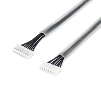 Cable de Señal Blindado de 7 Pines Hembra con Cubierta Trenzada EMI Transparente, 7 Hilos Negros JST-XH para Codificador, Sensor Industrial Analógico OEM