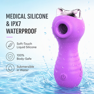 Vibrador de Succión Clitoriana con Orejas de Gato, 7 Modos, Silicona Líquida Suave como la Seda, Estimulador de Pulsaciones de <span class=keywords><strong>Aire</strong></span>, 100% Impermeable, Juguete Sexual Íntimo - Product Image 5