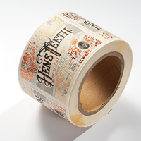 Étiquettes personnalisées imprimées à la machine sur papier texturé classique, avec logo doré estampé à chaud, autocollantes gaufrées en rouleau/feuille, rouge